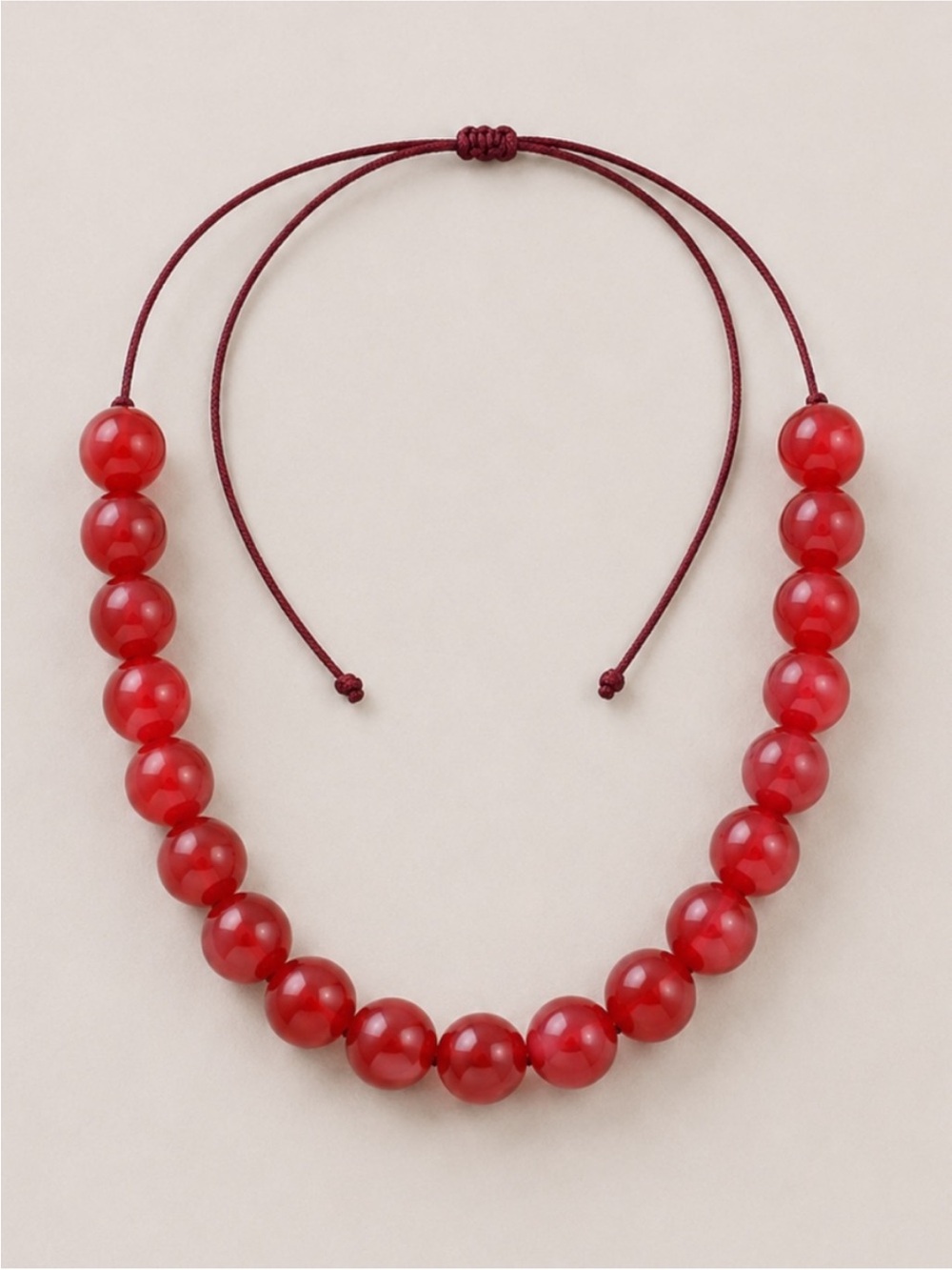 New! Red Beaded Cord Dopamine Necklace NWOT 2005